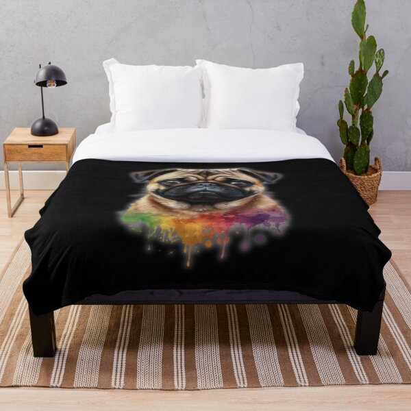 Item preview, Colorful Majesty: Portrait of a Pug designed and sold by ToonTailsStudio.