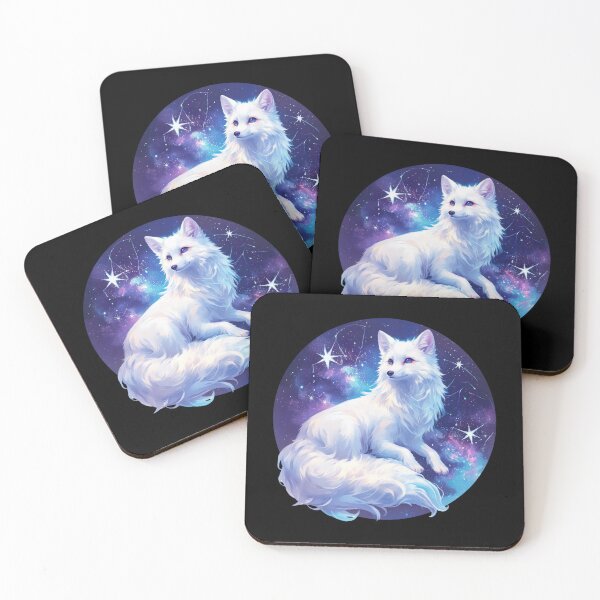 Item preview, Cyber White Fox // Aesthetic White Fox // Galaxy and Stars //  Animal Cute Art // Gaming Aesthetic Stickers designed and sold by SMARTKIT  DESIGNAGENCY.