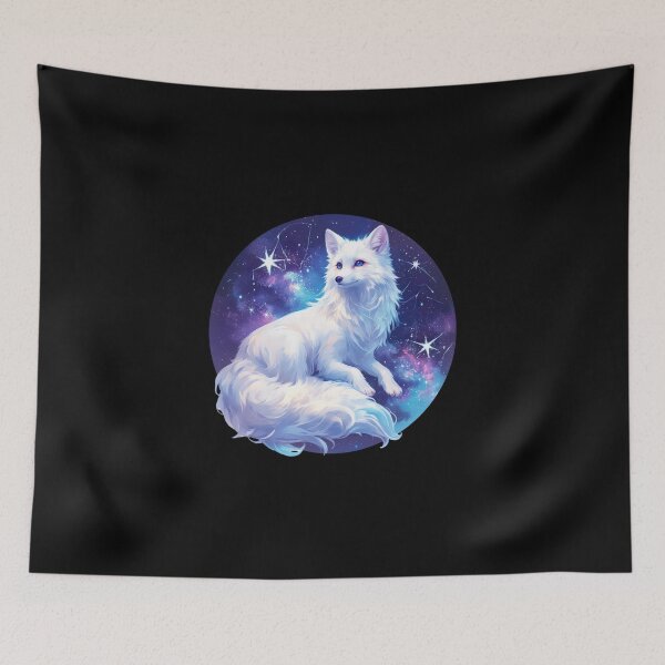 Item preview, Cyber White Fox // Aesthetic White Fox // Galaxy and Stars //  Animal Cute Art // Gaming Aesthetic Stickers designed and sold by SMARTKIT  DESIGNAGENCY.