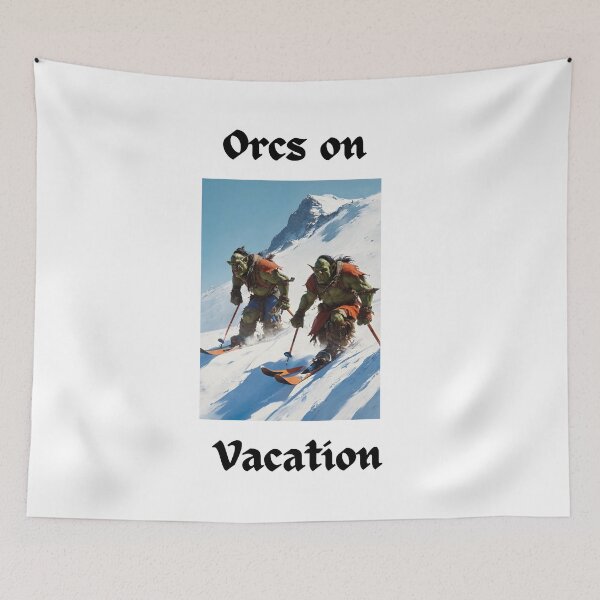 Item preview, Orcs On Vacation Skiing designed and sold by popsbh.