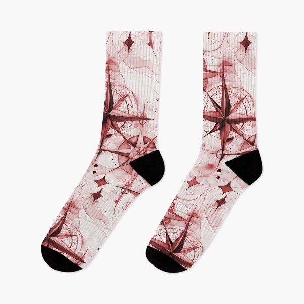 Item preview, Seamless Red Compass Watercolor Pattern designed and sold by MadeInR.