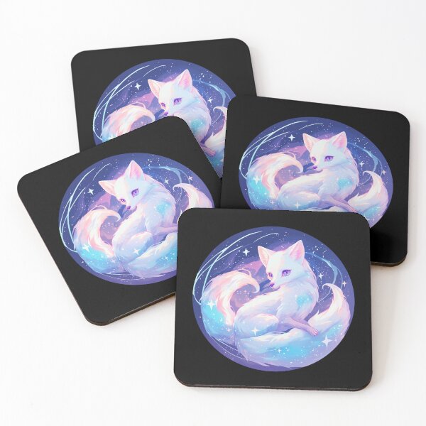 Item preview, Cyber White Fox // Aesthetic White Fox // Galaxy and Stars //  Animal Cute Art // Gaming Aesthetic Stickers designed and sold by SMARTKIT  DESIGNAGENCY.