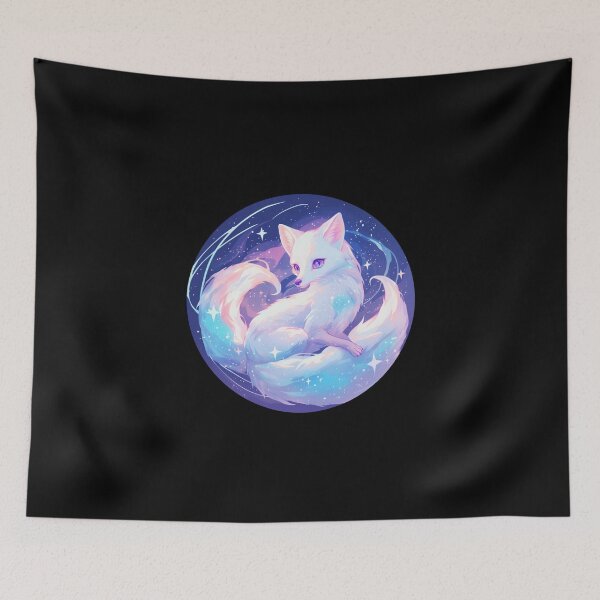 Item preview, Cyber White Fox // Aesthetic White Fox // Galaxy and Stars //  Animal Cute Art // Gaming Aesthetic Stickers designed and sold by SMARTKIT  DESIGNAGENCY.