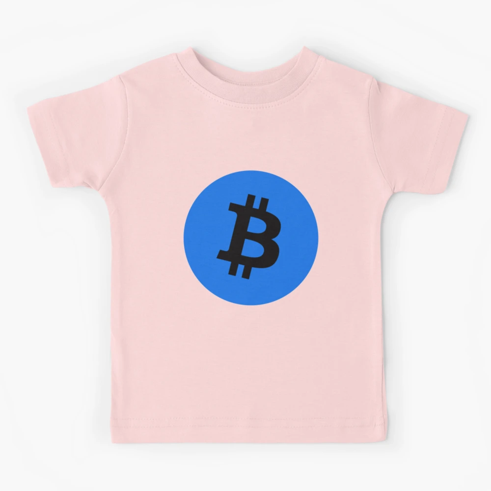 Bitcoin Official Logo (Blue Black) Large T-Shirt Bitcoin Kids Clothing