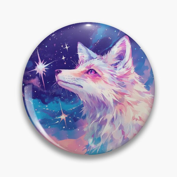 Item preview, Cyber White Fox // Aesthetic White Fox // Galaxy and Stars //  Animal Cute Art // Gaming Aesthetic Stickers designed and sold by SMARTKIT  DESIGNAGENCY.