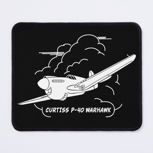 Item preview, Curtiss P-40 Warhawk American WW2 Plane Flying Clouds Silhouette designed and sold by MilitaryMart.