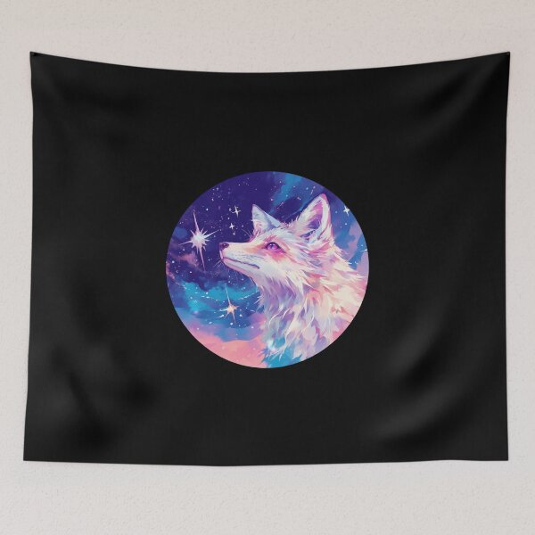 Item preview, Cyber White Fox // Aesthetic White Fox // Galaxy and Stars //  Animal Cute Art // Gaming Aesthetic Stickers designed and sold by SMARTKIT  DESIGNAGENCY.