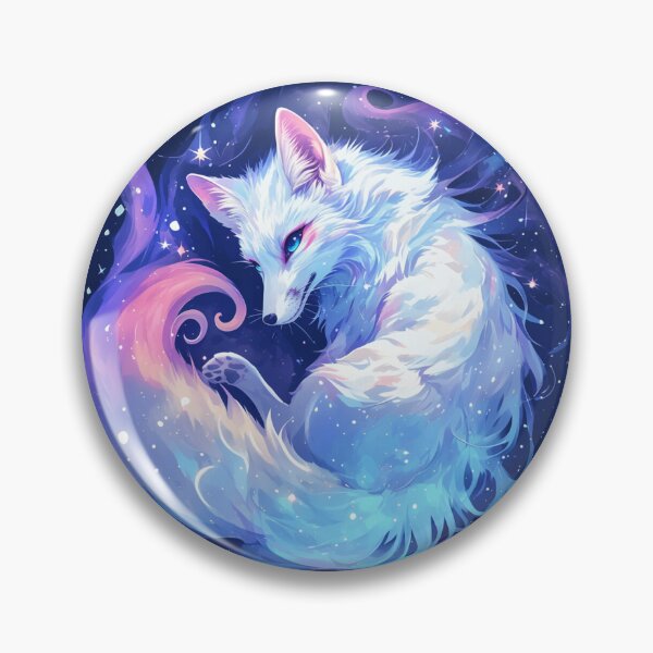 Item preview, Cyber White Fox // Aesthetic White Fox // Galaxy and Stars //  Animal Cute Art // Gaming Aesthetic Stickers designed and sold by SMARTKIT  DESIGNAGENCY.