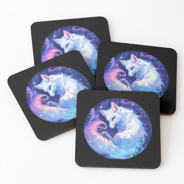 Item preview, Cyber White Fox // Aesthetic White Fox // Galaxy and Stars //  Animal Cute Art // Gaming Aesthetic Stickers designed and sold by SMARTKIT  DESIGNAGENCY.
