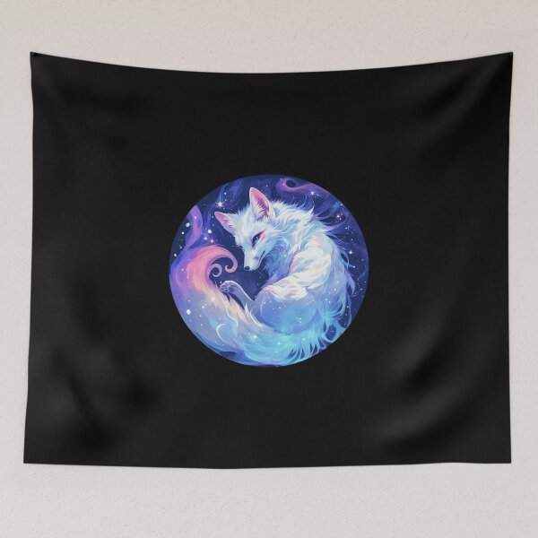 Item preview, Cyber White Fox // Aesthetic White Fox // Galaxy and Stars //  Animal Cute Art // Gaming Aesthetic Stickers designed and sold by SMARTKIT  DESIGNAGENCY.