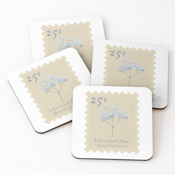 Item preview, Baby's breath flower vintage stamp designed and sold by Jasmine Sixel.