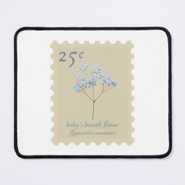 Item preview, Baby's breath flower vintage stamp designed and sold by Jasmine Sixel.
