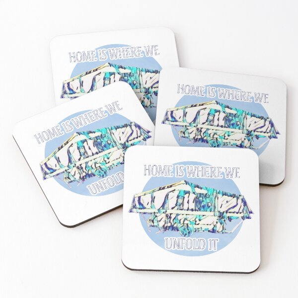 Item preview, Home is Where We Unfold It Blue Folding Caravan designed and sold by BeccaAelishe.
