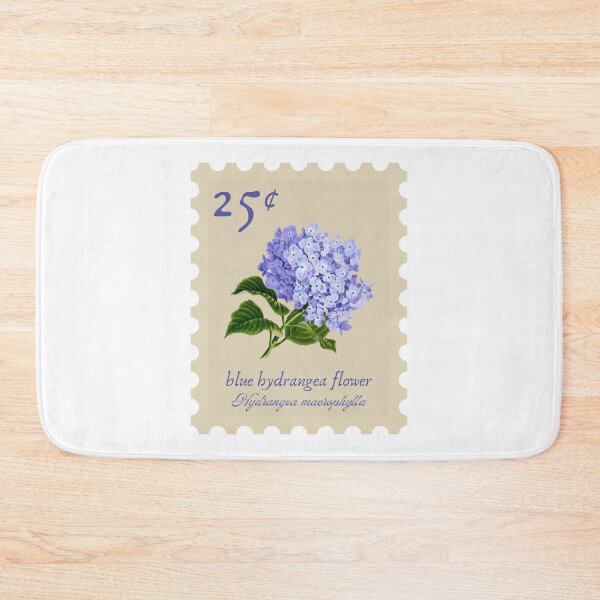 Item preview, Blue hydrangea flower vintage stamp designed and sold by Jasmine Sixel.