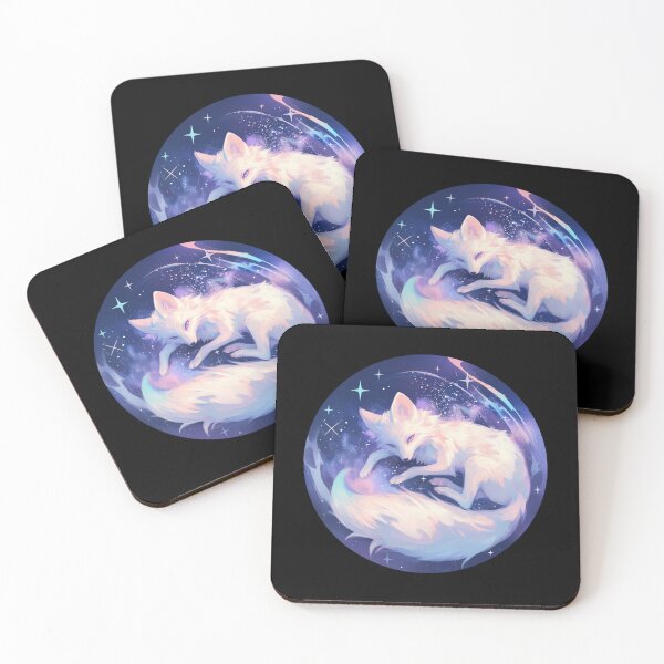 Item preview, Cyber White Fox // Aesthetic White Fox // Galaxy and Stars //  Animal Cute Art // Gaming Aesthetic Stickers designed and sold by SMARTKIT  DESIGNAGENCY.