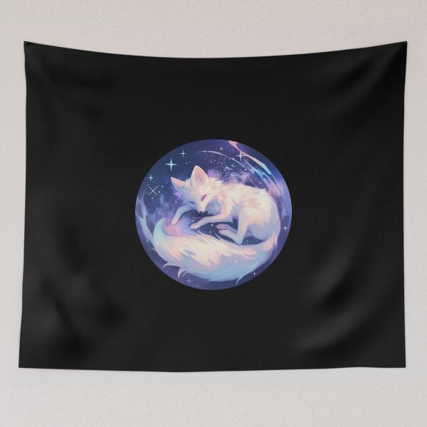 Item preview, Cyber White Fox // Aesthetic White Fox // Galaxy and Stars //  Animal Cute Art // Gaming Aesthetic Stickers designed and sold by SMARTKIT  DESIGNAGENCY.