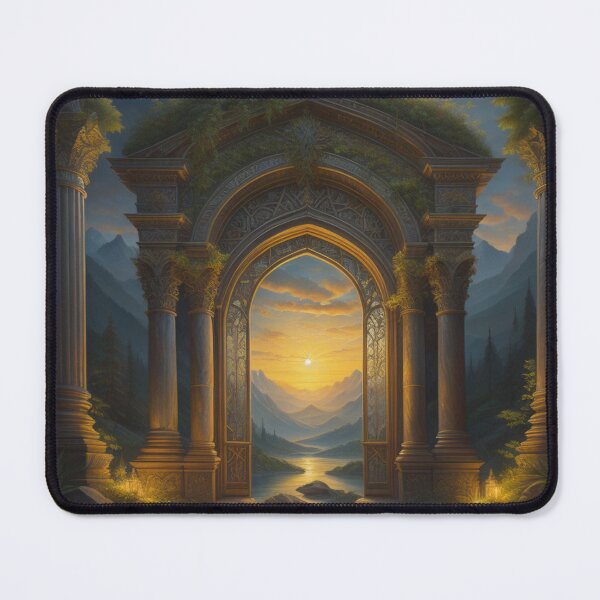 Item preview, Magical Forest Gateway Hidden Realm With Sunset Mountain Vista designed and sold by EnchantedVista.