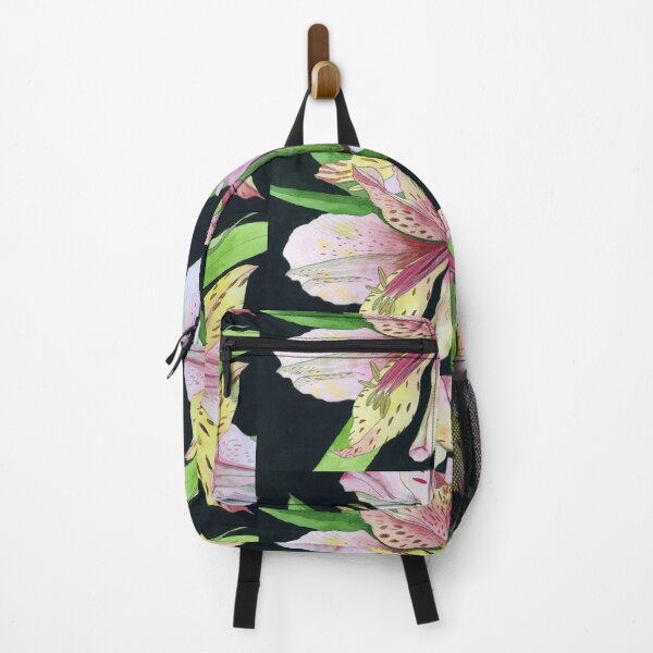 Item preview, Pink and Yellow Alstroemeria Lilies watercolor painting designed and sold by esvb.