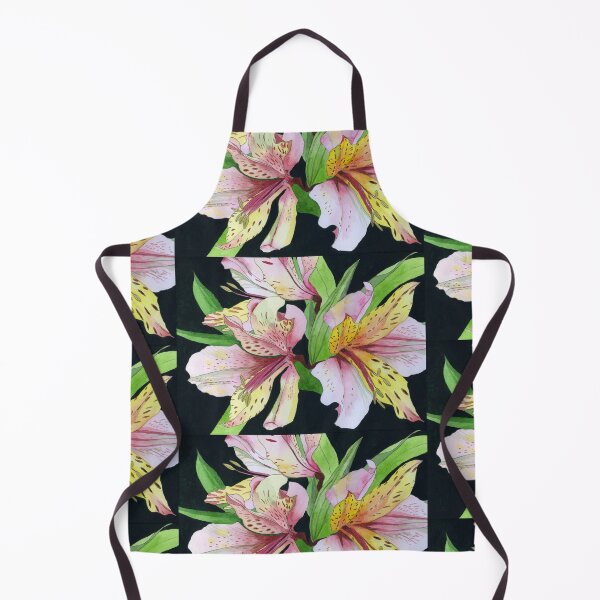 Item preview, Pink and Yellow Alstroemeria Lilies watercolor painting designed and sold by esvb.