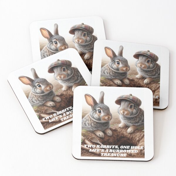 Item preview, Two rabbits, one hole—life’s a burrowed treasure designed and sold by Littleprince2.