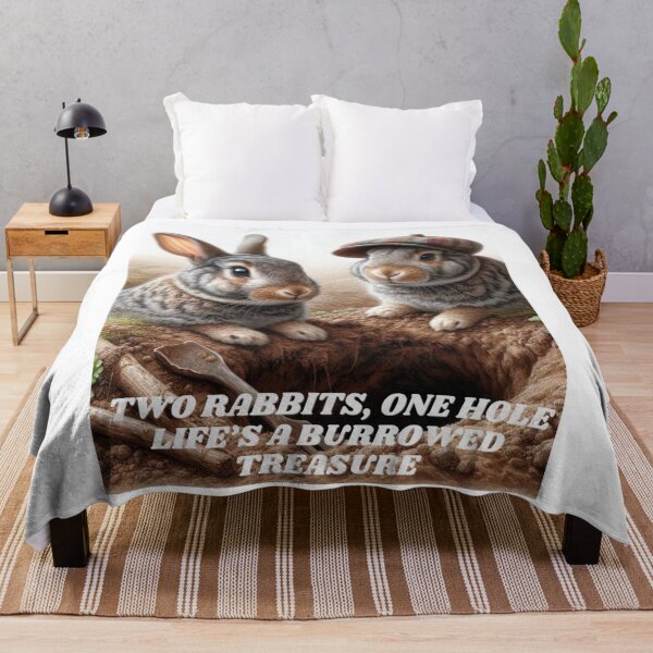 Item preview, Two rabbits, one hole—life’s a burrowed treasure designed and sold by Littleprince2.