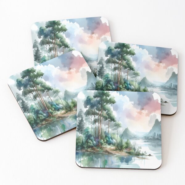 Item preview, Misty Forest Lake Art designed and sold by Fashiospice07.