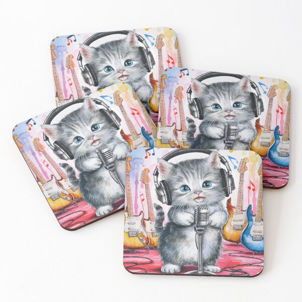 Item preview, A Cute Gray Kitten Singing designed and sold by pixelplaza.