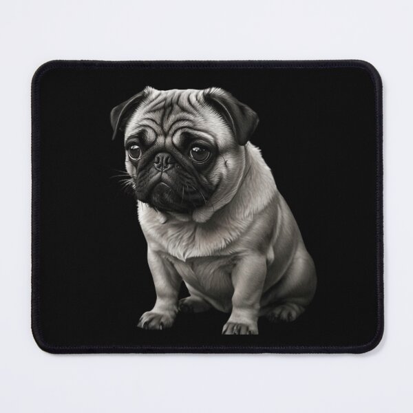 Item preview, Timeless Elegance: Monochrome Pug Portrait designed and sold by ToonTailsStudio.