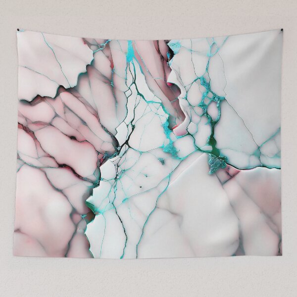 Item preview, Marble Abstract Design - Marble IMAGE PRINT ONLY - White Dusty Pink Cyan Decor designed and sold by Beachy.