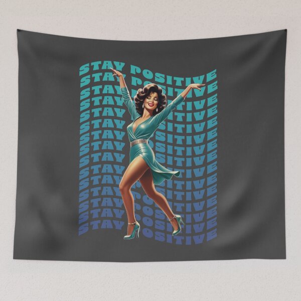Item preview, STAY POSITIVE RETRO WOMAN ILLUSTRATION designed and sold by La Loca.