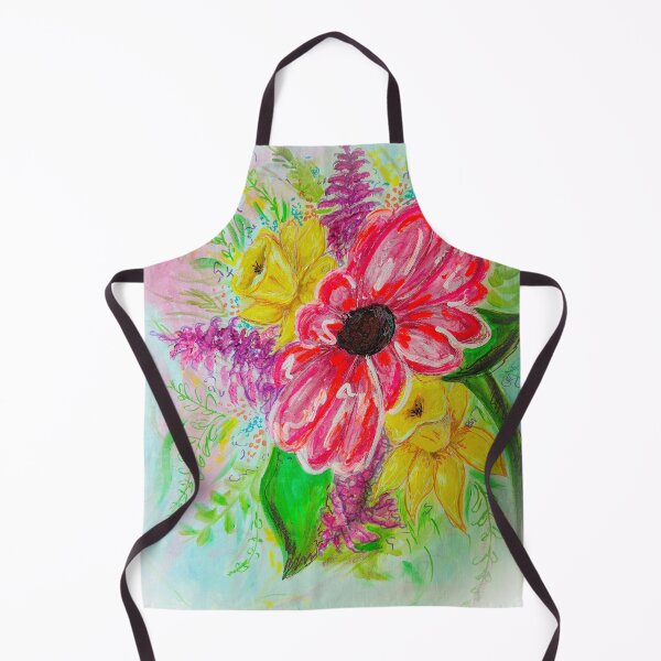 Item preview, Easter Morning_Expressive Gerbera Daisy and Daffodil blossom designed and sold by JessicaHuffArt.