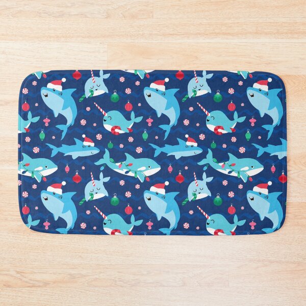 Item preview, Under The Sea Christmas Narwhal Shark Pattern designed and sold by SamAnnDesigns.