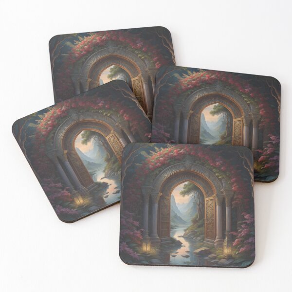 Item preview, Enchanted Floral Gateway Hidden Realm With Majestic Mountains designed and sold by EnchantedVista.