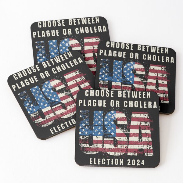 Item preview, USA election 2024 choose between plague or cholera, political humor, Biden and Trump, politicat satire designed and sold by Dahlann.