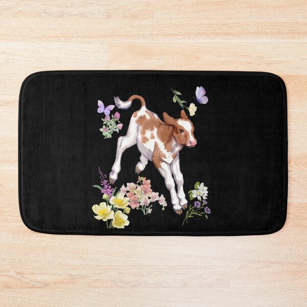 Artikelvorschau, Laufendes Babykalb mit buntem Blumendesign entworfen und verkauft von EarthArtDesigns.