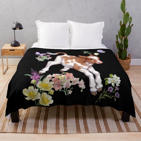 Artikelvorschau, Laufendes Babykalb mit buntem Blumendesign entworfen und verkauft von EarthArtDesigns.