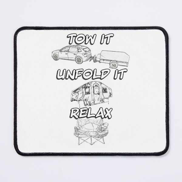 Item preview, Tow it, Unfold it, Relax - Black and White Trailer Tent 3 designed and sold by BeccaAelishe.
