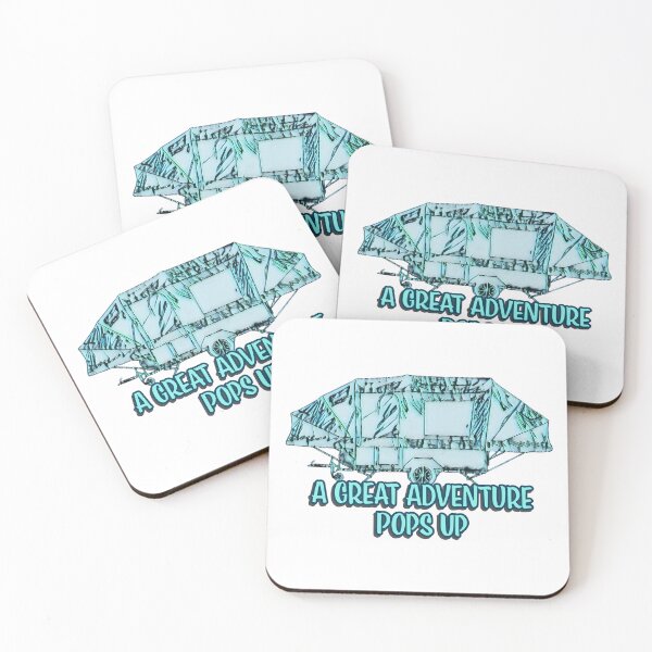 Item preview, A Great Adventure Pops Up - Blue Green Trailer Tent designed and sold by BeccaAelishe.