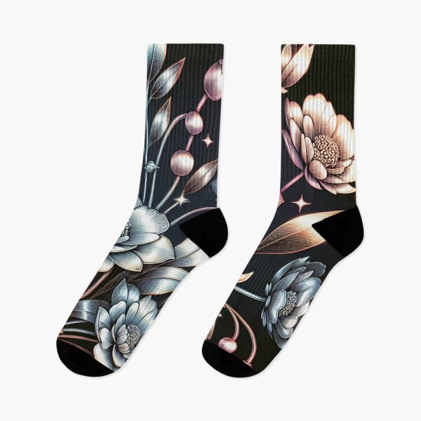 Item preview, Luxurious Metallic Floral Botanical Art Design designed and sold by SportyAndArtful.