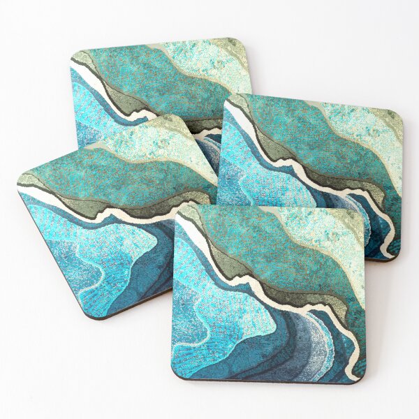 Item preview, Breathtaking Blue And Seafoam Ocean Waves Abstract Art designed and sold by DEC02.