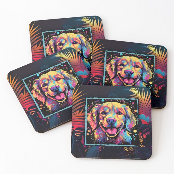 Item preview, Neon Golden Retriever Electric Jungle Theme | CUSTOM products | Neon Dog  designed and sold by MemeorableMerch.