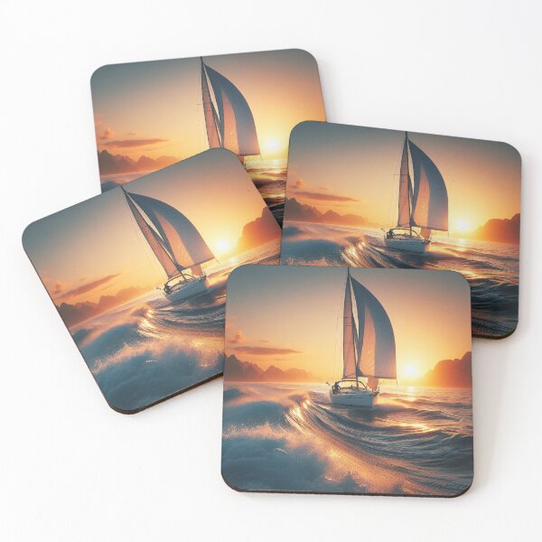 Item preview, Sailboat sailing into the sunset on a vast ocean designed and sold by homydesign.