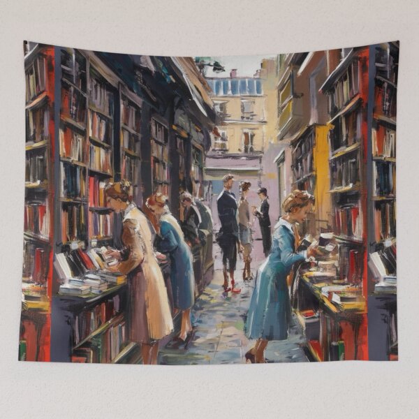 Item preview, Paris Bookstore Alley – Vintage Charm. Art By Carraann  designed and sold by CARRAANN.