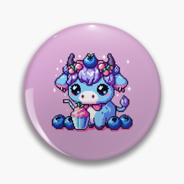Item preview, Kawaii Berry Cow Pixel Art designed and sold by Vibrantpixel47.