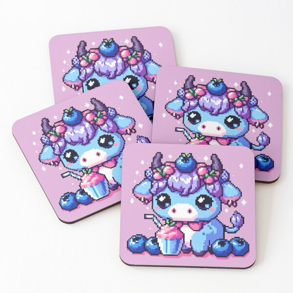Item preview, Kawaii Berry Cow Pixel Art designed and sold by Vibrantpixel47.
