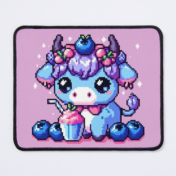 Item preview, Kawaii Berry Cow Pixel Art designed and sold by Vibrantpixel47.
