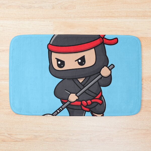 Item preview, Cute Ninja Cleaning Floor with Mop Cartoon Vector Icon - Adorable People and Holiday Illustration designed and sold by hjian8219.