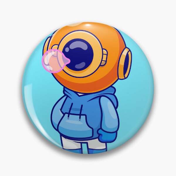 Item preview, Cute Diver Blowing Gum with Hoodie Cartoon Vector Icon - Adorable Science and Fashion Illustration designed and sold by hjian8219.
