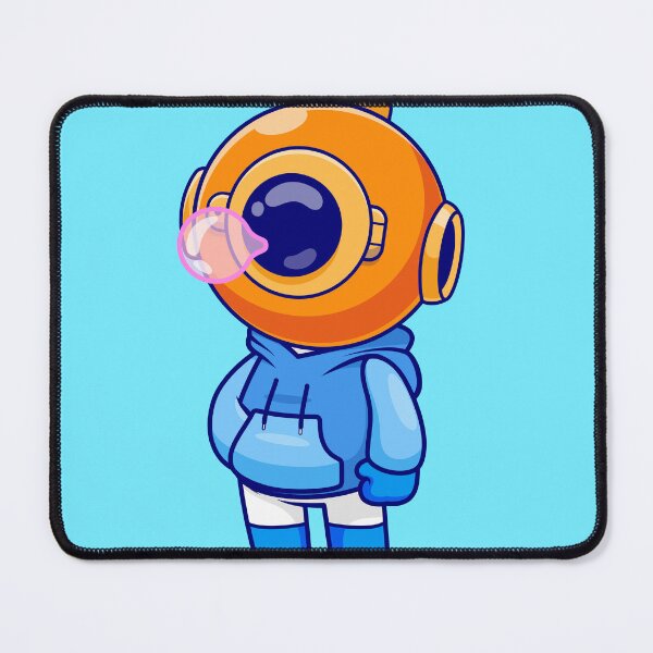 Item preview, Cute Diver Blowing Gum with Hoodie Cartoon Vector Icon - Adorable Science and Fashion Illustration designed and sold by hjian8219.