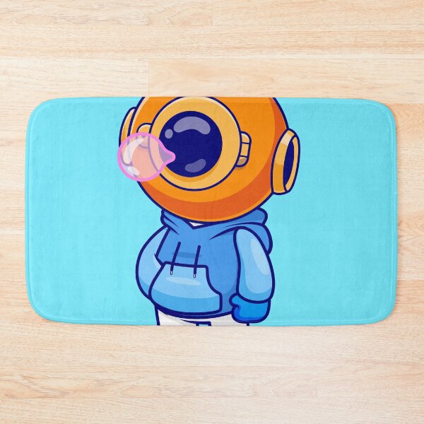 Item preview, Cute Diver Blowing Gum with Hoodie Cartoon Vector Icon - Adorable Science and Fashion Illustration designed and sold by hjian8219.